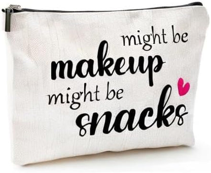 Might Be Makeup Might Be Snakes Funny Makeup Bag Gift for Women Inspirational Cosmetics Pouch for Purse Travel Bag Cases for Toiletries Accessories Organizer