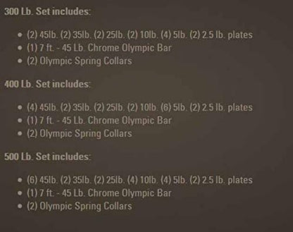 Body-Solid Cast Iron Olympic Quad Grip Design Weight Plate Set - Free Weights, Dumbbell Plates, 2 Inch Standard Hole for All Barbell Types