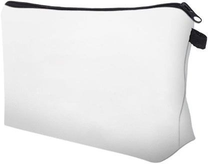 Cute Travel Makeup Bag Cosmetic Bag Small Pouch Gift for Women (Plain White)