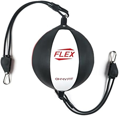 Flex Double End Punching Bag - Bungee Cords w/Special Flex Adjustable System - Durable Bladder Speed Bag - Boxing Training Equipment for Adults - Home Gym Accessories