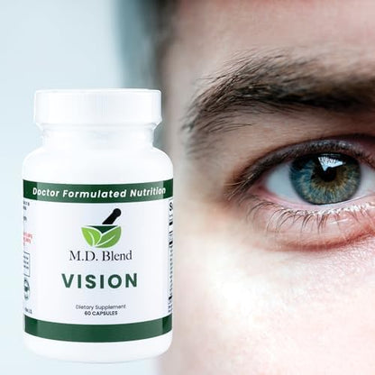 Vision - Expert Formulated - Natural Robust Blend for Eye Wellness - with Lutein, Zeaxanthin, Astaxanthin, Zinc, Thiamine, Vitamins A & C - 30 Capsules (1 Pack)