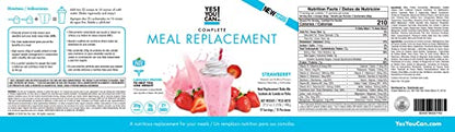 Yes You Can! Complete Meal Replacement - 15 Servings, 20g of Protein, 0g Added Sugars, 21 Vitamins and Minerals - All-in-One Nutritious Meal Replacement Shake (Strawberry)