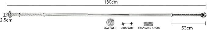 Threaded Chrome Barbell Bar 1-2 Inch Barbell Diameter