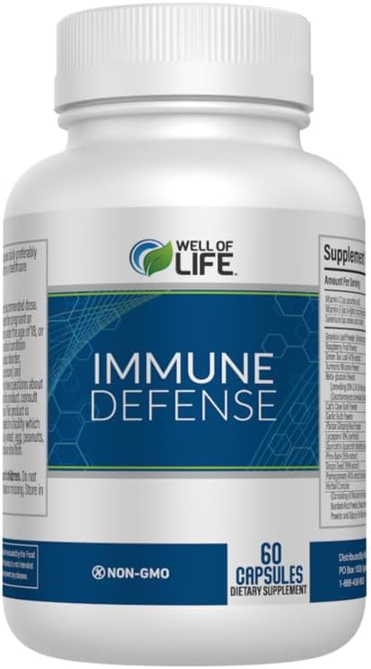 Immune Defense 600mg | 60 Veg Capsules. Enhance Immune Health with a Potent Blend of Graviola Leaf, Raspberry Fruit, Green Tea, Turmeric, Garlic. Boost Your Well-Being Naturally.