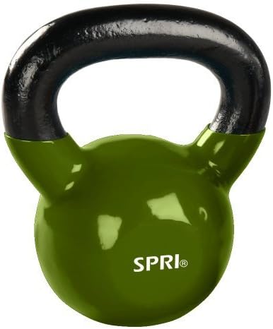 SPRI Kettlebell Weights Deluxe Cast Iron Vinyl Coated