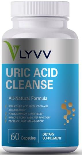 LYVV Uric Acid Cleanse with Chanca Piedra, Celery Seed Extract, Tart Cherry, and More for Uric Acid Regulating, Inflammation and Swelling Regulating.