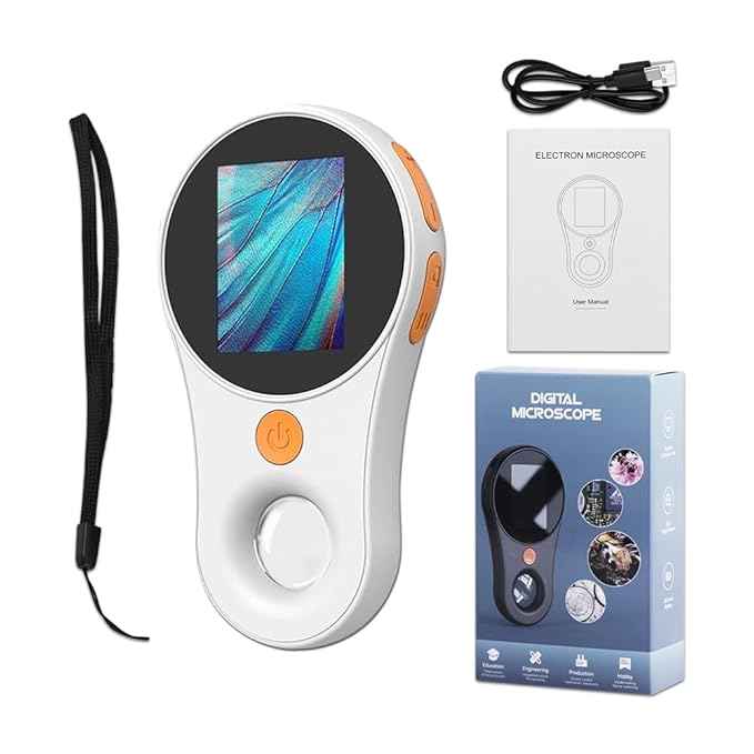 Handheld Dermatoscope Skin Analyzer Machine, Wireless Portable Digital Microscope with 1080P IPS Screen 8 LEDs, 500X Magnifier, for Scalp/Hair Trichomes Facial Skin Dermatoscope