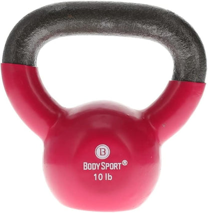 Body Sport Cast Iron Vinyl Coated Kettlebells –
