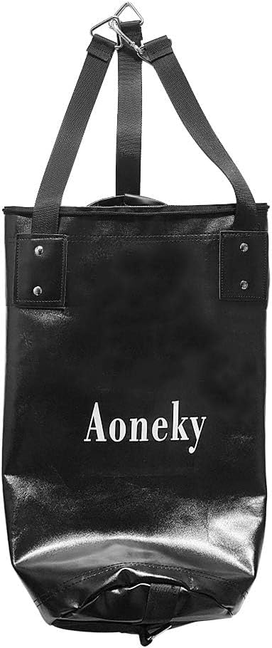 Aoneky Leather Unfilled Punching Bag for Beginners - Karate Kicking Bag, Small Hanging Boxing Bag, Mini Kickboxing Bag