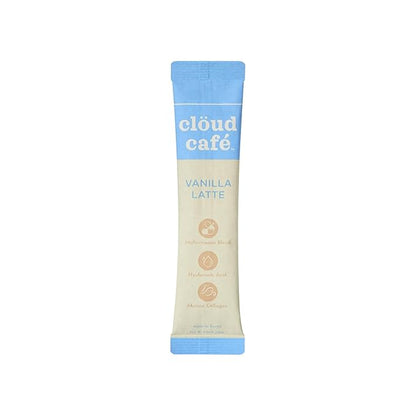 Collagen Infused Vanilla Latte Instant Coffee Packets - Hyalruonic Acid, Multivitamin Powder, & Marine Collagen Single Serve Instant Coffee (10 Sachets)