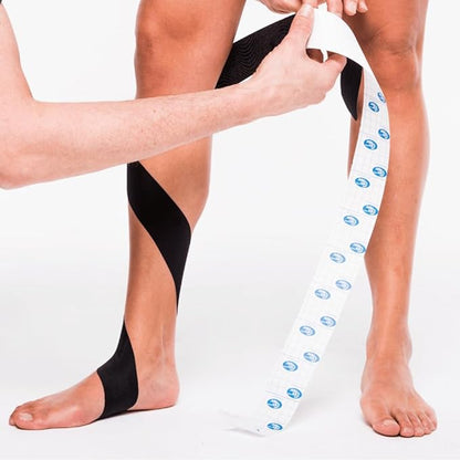 CureTape Sports | Kinesiology Tape for Muscle & Joint Pain | Elastic Therapeutic Tape | Waterproof Athletic Tape | Medical K Tape | 30% Stronger Adhesion | Black | 2inx16ft | (Pack of 1)
