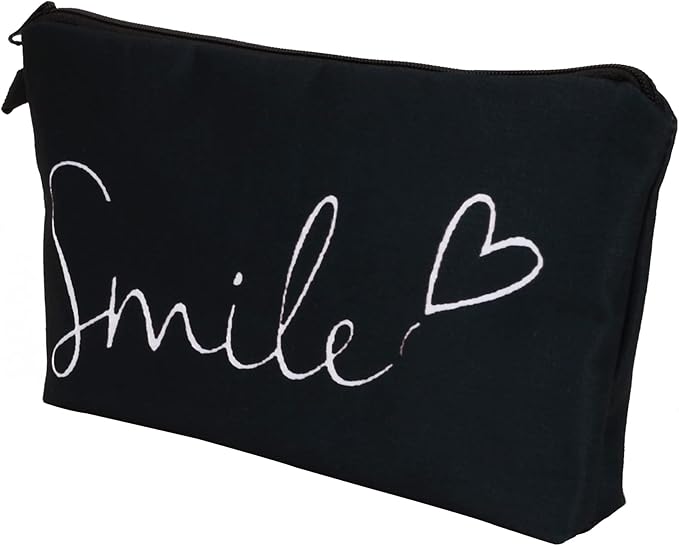 Cute Travel Makeup Bag Cosmetic Bag Small Pouch Gift for Women (Smile)