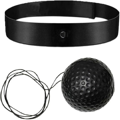 Boxing Reflex Ball, with Headgear and Reflective Elastic line, for strengthening The Body and Exercising Reaction Ability, Suitable for Teenagers - Black/red/Yellow