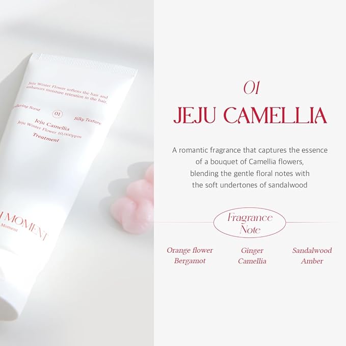 Refresh Moment Perfume Hair Treatment (01 Jeju Camellia) | Repair and Shine | Vegan Hair Conditioner for Dry Damaged Hair | Lightweight Formula | Romantic Fragrance | 5.07 fl. oz