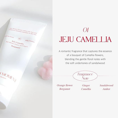 Refresh Moment Perfume Hair Treatment (01 Jeju Camellia) | Repair and Shine | Vegan Hair Conditioner for Dry Damaged Hair | Lightweight Formula | Romantic Fragrance | 5.07 fl. oz
