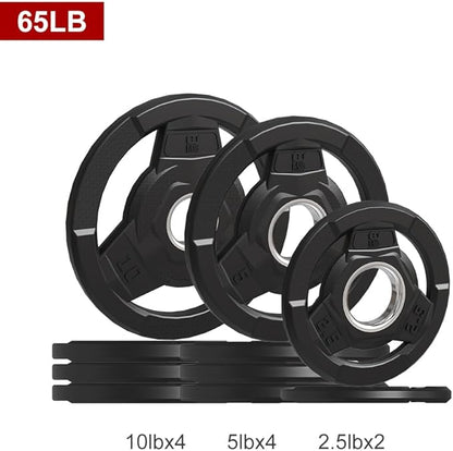 Weight Plate 2-Inch Rubber Coated Olympic Grip Plate 2.5/5/10/15/25/35/45 LB