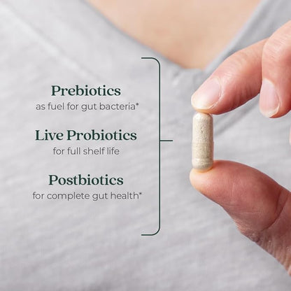 New Chapter Probiotic All-Flora - 30 ct (1 Month Supply) for Advanced Digestion & Complete Gut Health with Prebiotics + Postbiotics, Clinically Studied Strains, 100% Vegan, Non-GMO, Shelf Stable