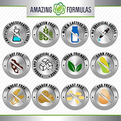 Amazing Formulas Acetyl L-Carnitine Hcl Veggie Dietary Supplement - 500 Mg, Veggie Capsules (Non GMO,Gluten Free) Per Bottle - Promotes Energy Production & Cognitive Function (60 Count)