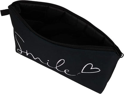 Cute Travel Makeup Bag Cosmetic Bag Small Pouch Gift for Women (Smile)