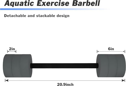 Hikeen Aquatic Exercise Dumbbells Water Dumbbell Pool Resistance Aquatic Fitness Barbells with 4 High-Density EVA Foam Pool Weights Dumbbells, for Water Aerobics Weight Loss
