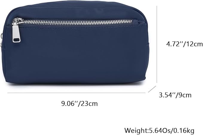 Nylon Female cosmetic bags Canvas toiletry bags Wash bags with large capacity Simple design (Nylon/Navy Blue)