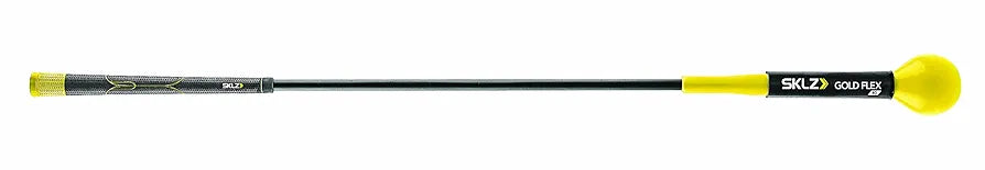 SKLZ Gold Flex Golf Swing Trainer and Warm-Up Stick - Essential Golf Accessories for Golfers, 48"/40” Golf Equipment for Distance, Balance Building, Power & Grip Training, Portable & Course-Legal