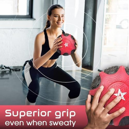 Yes4All Medicine Ball with Dual Texture Grip 6/8/10/12LBS