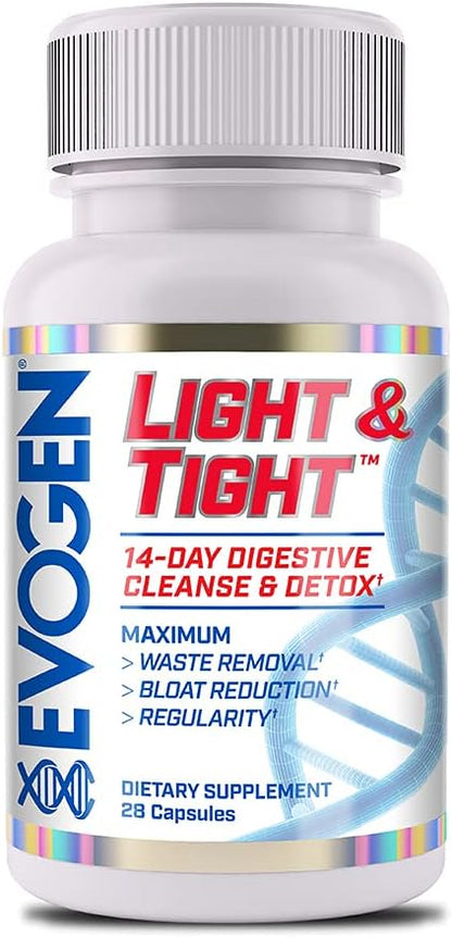 Evogen Light & Tight - 14 Day Cleanse & Detox for Men and Women | Colon Cleanse Supporting Gut Balance, Detox, and GI Comfort | 14 Day Gut Cleanse for Digestive Health Support | 28 Capsules