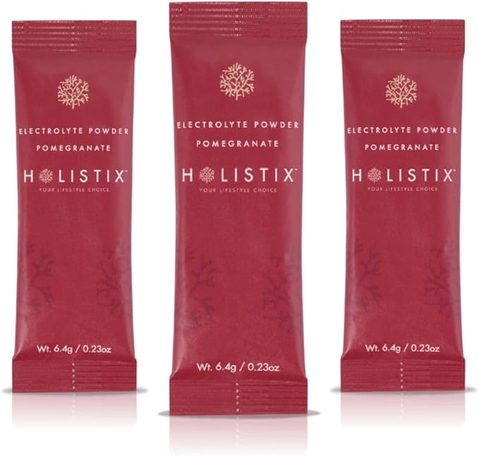 Holistix Electrolyte Powder: Zero Sugar Hydration | Enhanced with Icelandic Marine Algae | Natural Flavors | Keto & Paleo Friendly | 12 Stick Packs (Pomegranate)