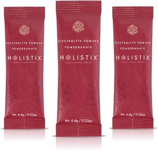 Holistix Electrolyte Powder: Zero Sugar Hydration | Enhanced with Icelandic Marine Algae | Natural Flavors | Keto & Paleo Friendly | 12 Stick Packs (Pomegranate)