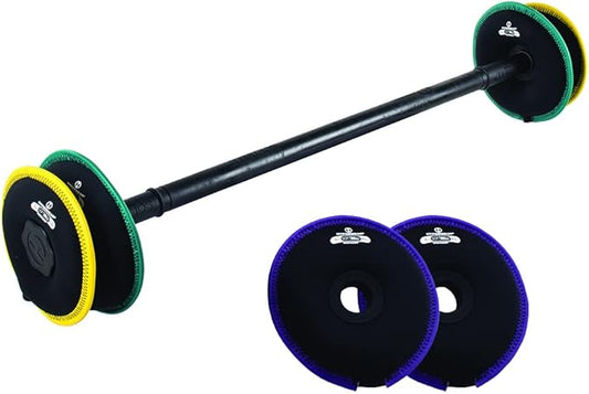 HYPERWEAR Adjustable Barbell Set with Soft Weight Plates (35 lb 60 lbs