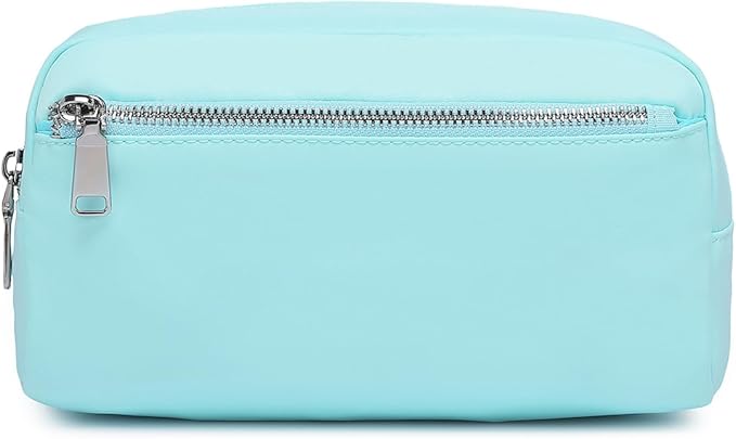 Nylon Female cosmetic bags Canvas toiletry bags Wash bags with large capacity Simple design (Nylon/Mint Green)