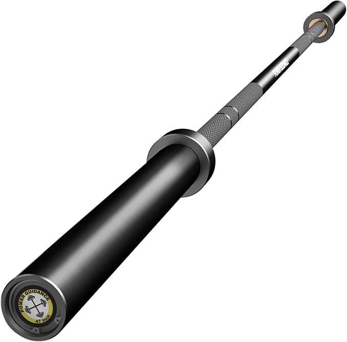 POWER GUIDANCE Olympic Barbell Solid Bar 7ft Strength 1600-Pound Capacity