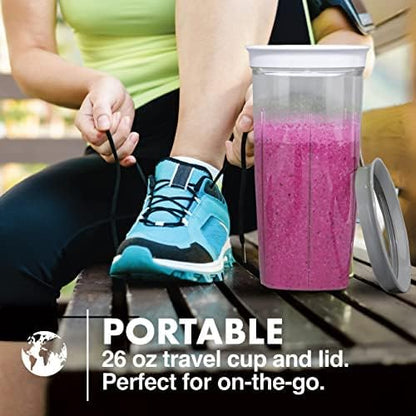 Bionic Blade Personal Blender 26.5 Oz, Cordless, Rechargeable 18,000 RPM Portable Blender for Shakes and Smoothies Mini Blender Portable 8.6" Tall, Seen On TV (Gunmetal)