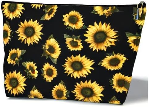 Sunflower Multifunctional Makeup Bag - Flower Toiletry Pouch, Gift for Her