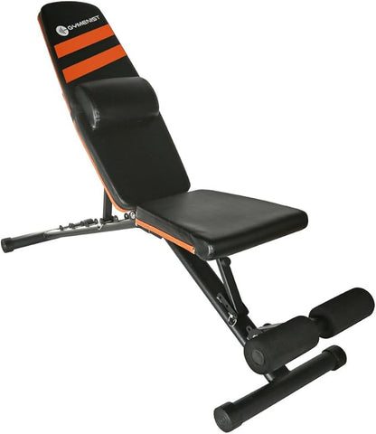 Gymenist Exercise Bench Adjustable Foldable Compact Workout Weight (FOLD-110B)