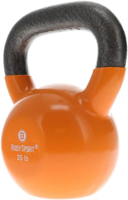 Body Sport Cast Iron Vinyl Coated Kettlebells –