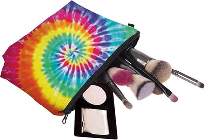 Cute Travel Makeup Bag Cosmetic Bag Small Pouch Gift for Women (Tie Dyed)