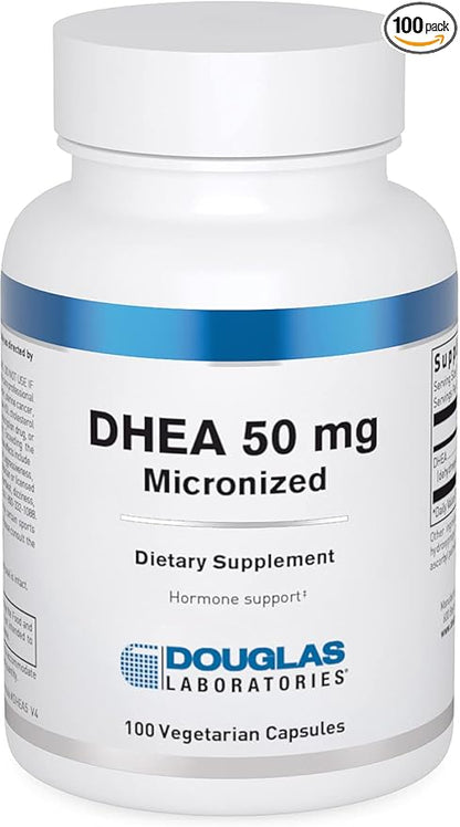 Douglas Laboratories DHEA 50 mg Capsules - Micronized - Supports Hormone Balance, Immunity, Brain, Bone Health & Metabolism* - Non-GMO - 100 Vegetarian Capsules