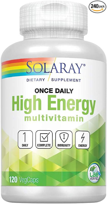 Once Daily High Energy Solaray 120 VegCaps Pack of 2