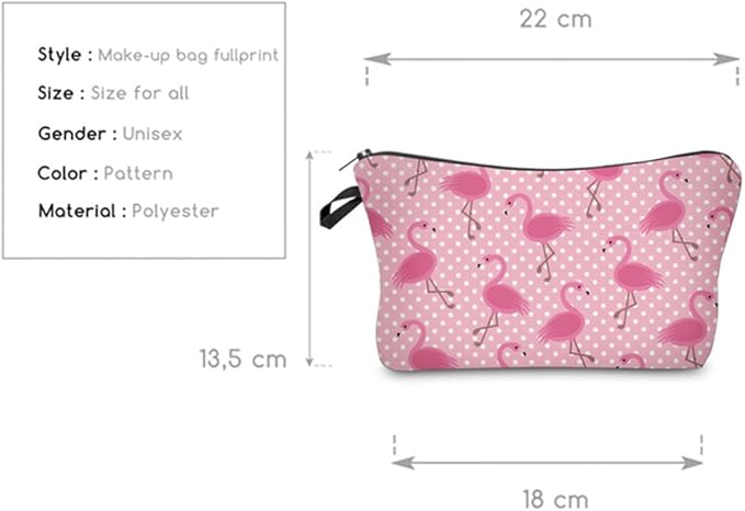 Cute Travel Makeup Bag Cosmetic Bag Small Pouch Gift for Women (Pink Flamingo)