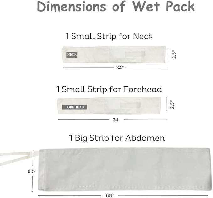 Wet Pack | Satvic Lifestyle | Cotton Patti | Body Detox | Place on Head, Neck, Abdomen | Pain relief | Cloth bag & Manual Included | Pack of 1