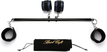 Sovyime Black Portable Exercise Spreader Bar with 4pcs