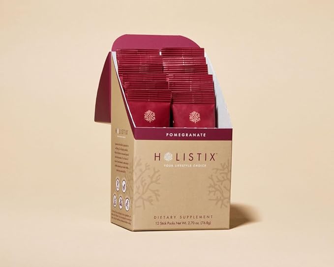 Holistix Electrolyte Powder: Zero Sugar Hydration | Enhanced with Icelandic Marine Algae | Natural Flavors | Keto & Paleo Friendly | 12 Stick Packs (Pomegranate)