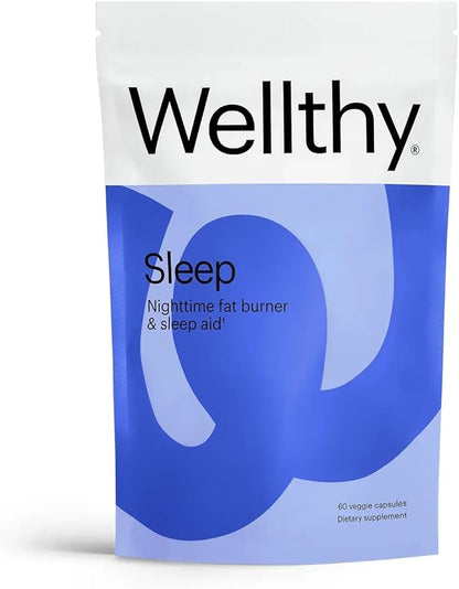 Wellthy Night Time Fat Burner - Weight Loss Pills for Women - Vitamin B6, Ashwagandha & Melatonin - Nighttime Fat Burner for Women - Belly Fat Burner - Natural Weight Loss Supplements for Women, 60ct