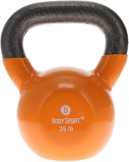 Body Sport Cast Iron Vinyl Coated Kettlebells –