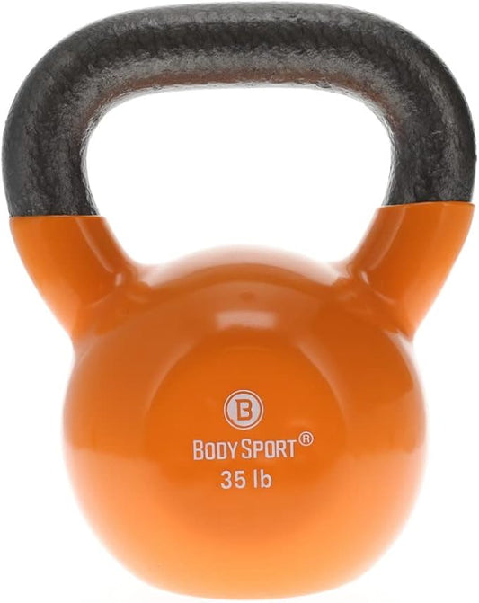 Body Sport Cast Iron Vinyl Coated Kettlebells –