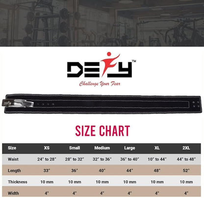 DEFY Weightlifting Lever Belt – 4” Wide Powerlifting 10MM Lever