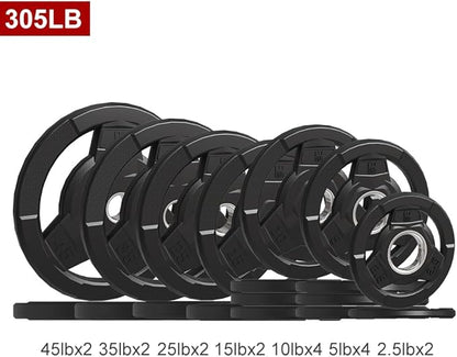 Weight Plate 2-Inch Rubber Coated Olympic Grip Plate 2.5/5/10/15/25/35/45 LB