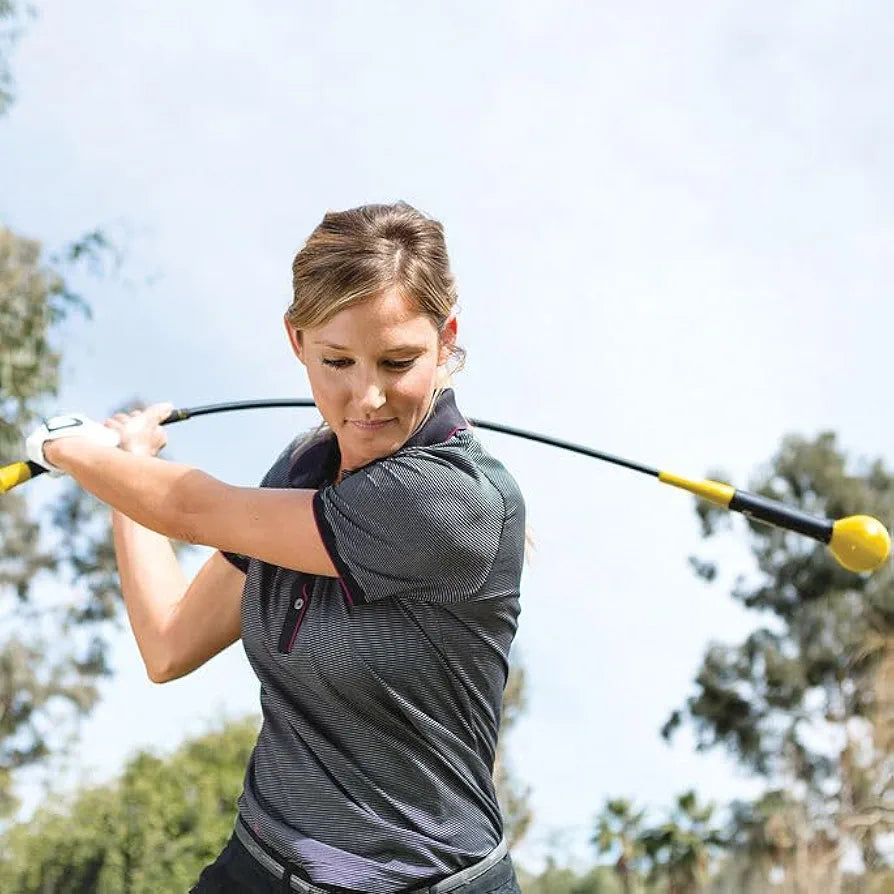 SKLZ Gold Flex Golf Swing Trainer and Warm-Up Stick - Essential Golf Accessories for Golfers, 48"/40” Golf Equipment for Distance, Balance Building, Power & Grip Training, Portable & Course-Legal